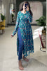 Gorgeous Teal Green Printed Casual Wear Nayra Cut Kurti