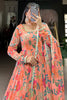 Beautiful Peach Floral Printed Georgette Festival Wear Gown