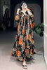 Adorable Orange Floral Print Georgette Function Wear Gown With Dupatta