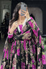 Attractive Pink Floral Print Georgette Casual Wear Gown With Dupatta