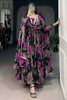 Attractive Pink Floral Print Georgette Casual Wear Gown With Dupatta