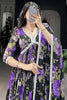 Dazzling Purple Floral Print Georgette Event Wear Gown With Dupatta
