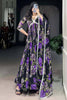 Dazzling Purple Floral Print Georgette Event Wear Gown With Dupatta