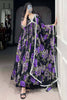 Dazzling Purple Floral Print Georgette Event Wear Gown With Dupatta