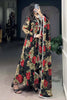 Pretty Red Floral Print Georgette Traditional Gown With Dupatta