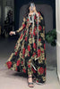 Pretty Red Floral Print Georgette Traditional Gown With Dupatta
