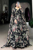 Captivating Black Floral Printed Georgette Traditional Gown