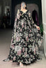 Captivating Black Floral Printed Georgette Traditional Gown