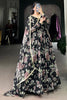 Captivating Black Floral Printed Georgette Traditional Gown