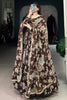 Gorgeous Brown Floral Printed Georgette Event Wear Gown