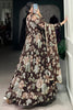 Gorgeous Brown Floral Printed Georgette Event Wear Gown