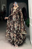 Gorgeous Brown Floral Printed Georgette Event Wear Gown