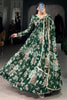 Attractive Green Floral Printed Georgette Evening Wear Gown