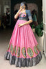 Attractive Pink Dola Silk Traditional Gown With Zari Weaving Jacket