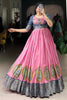 Attractive Pink Dola Silk Traditional Gown With Zari Weaving Jacket
