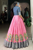 Attractive Pink Dola Silk Traditional Gown With Zari Weaving Jacket
