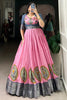 Attractive Pink Dola Silk Traditional Gown With Zari Weaving Jacket