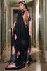 Enchanting Black Floral Printed Georgette Trendy Saree With Blouse