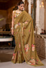 Alluring Brown Floral Printed Georgette Office Wear Saree With Blouse
