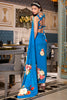 Charming Blue Floral Printed Georgette Casual Wear Saree With Blouse