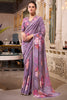 Pretty Lavender Floral Printed Georgette Casual Wear Saree With Blouse