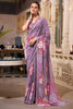Pretty Lavender Floral Printed Georgette Casual Wear Saree With Blouse