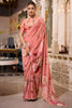 Gorgeous Orange Floral Printed Georgette Trendy Saree With Blouse