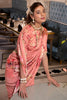 Gorgeous Orange Floral Printed Georgette Trendy Saree With Blouse