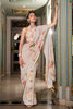 Magnificent Off-White Floral Printed Georgette Saree With Blouse