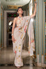 Magnificent Off-White Floral Printed Georgette Saree With Blouse