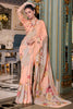 Fantastic Peach Floral Printed Georgette Event Wear Saree With Blouse