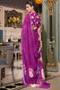 Delightful Purple Floral Printed Georgette Casual Wear Saree With Blouse