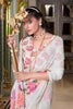 Tantalizing White Floral Printed Georgette Event Wear Saree With Blouse