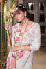 Tantalizing White Floral Printed Georgette Event Wear Saree With Blouse