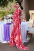 Gorgeous Red Floral Printed Chiffon Festival Wear Saree With Blouse