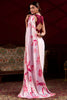 Incredible Light Pink Floral Printed Satin Saree With Blouse
