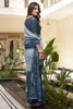 Surprising Teal Blue Floral Printed Chiffon Saree With Blouse