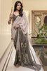 Tantalizing Brown Floral Printed Chiffon Office Wear Saree With Blouse