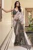 Tantalizing Brown Floral Printed Chiffon Office Wear Saree With Blouse