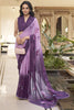 Alluring Lavender Floral Printed Chiffon Traditional Saree With Blouse