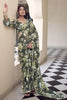 Delightful Mehendi Green Floral Printed Georgette Event Wear Saree