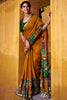 Fabulous Mustard Yellow Kalamkari Printed Chanderi Saree With Blouse