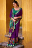 Tantalizing Purple Kalamkari Printed Chanderi Festival Wear Saree With Blouse