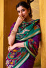 Tantalizing Purple Kalamkari Printed Chanderi Festival Wear Saree With Blouse