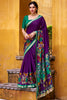 Tantalizing Purple Kalamkari Printed Chanderi Festival Wear Saree With Blouse