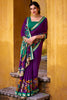 Tantalizing Purple Kalamkari Printed Chanderi Festival Wear Saree With Blouse