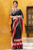 Glamorous Black Zari Weaving Cotton Traditional Saree With Blouse