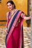 Beautiful Pink Zari Weaving Cotton Festival Wear Saree With Blouse
