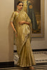 Precious Golden Zari Weaving Tissue Silk Event Wear Saree With Blouse