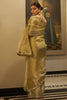 Precious Golden Zari Weaving Tissue Silk Event Wear Saree With Blouse